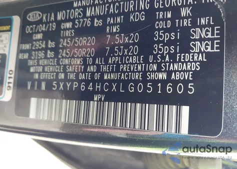 2020 Kia Telluride S z USA, uszkodzony, nr VIN 5XYP64HCXLG051605